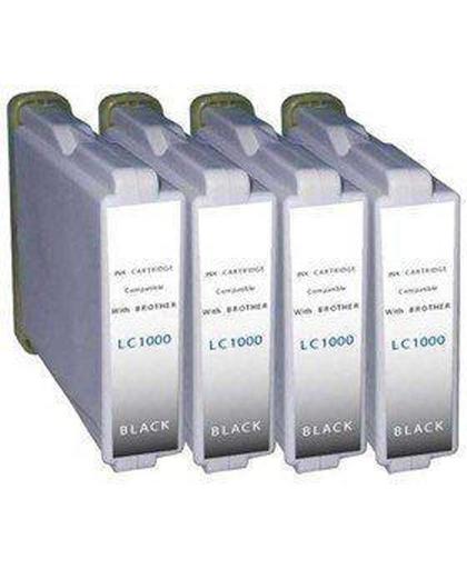 Alternatief voor Brother LC 1000 Black XL Fourpack (LC-1000BK) 4x 35 ml Cartridge