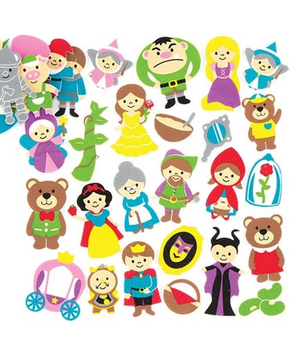 Foam stickers met sprookjesthema voor kinderen om te versieren - Hobby- en knutselspullen, kaarten en scrapbooking (100 stuks per verpakking)
