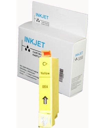 Toners-kopen.nl Epson C13TO8044011 T0804 geel Verpakking : wit Label  alternatief - compatible inkt cartridge voor Epson T0804 geel wit Label