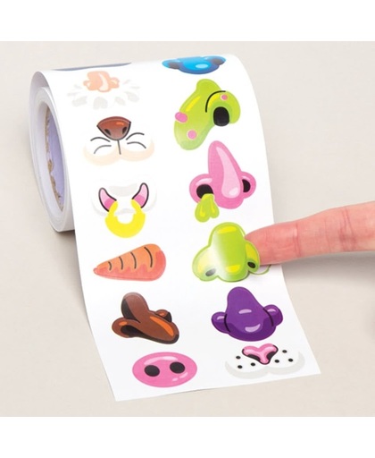 Neusstickers die kinderen kunnen gebruiken om knutselwerkjes en kaarten te versieren en te personaliseren. Scrapbooking-accessoires voor kinderen (rol van 400)