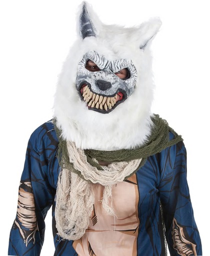 Wit wolven masker voor volwassenen  - Verkleedmasker - One size