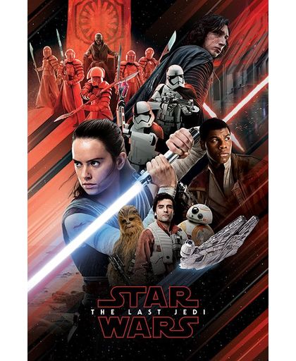 Star Wars Episode 8 - The Last Jedi - Red Montage Poster meerkleurig