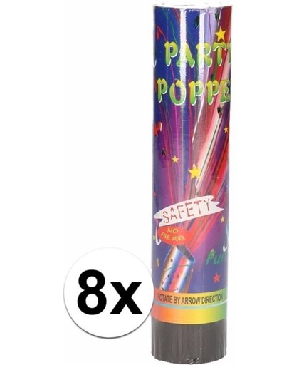 8x Party popper confetti 20 cm - confetti kanonnen