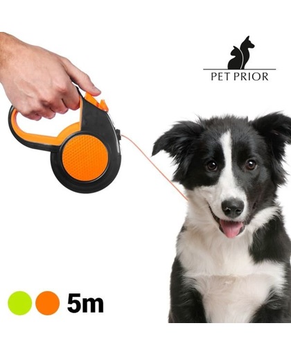 Pet Prior Verlengbare Hondenriem 5 Mtr - Oranje