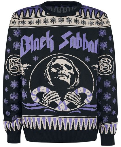 Black Sabbath Holiday Sweater 2017 Gebreide trui zwart-lila