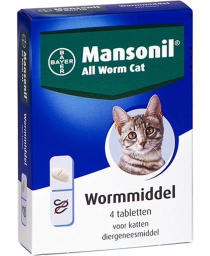 Mansonil All Worm Cat Ontworming - Kat - 4 tabletten