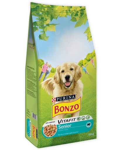 Bonzo VitaFit Senior  - Kip & Groenten - Hondenvoer - 15 kg