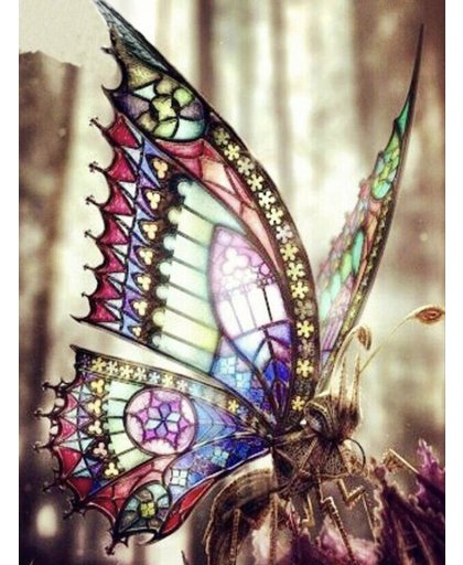 Diamond Painting - Gekleurde vlinder - Volledige bedekking - Vierkanten steentjes 30x25 - FULL - SEOS Shop ®