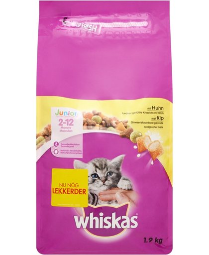 Whiskas Brokjes Junior Kip - Kattenvoer - 3 x 1.9 kg