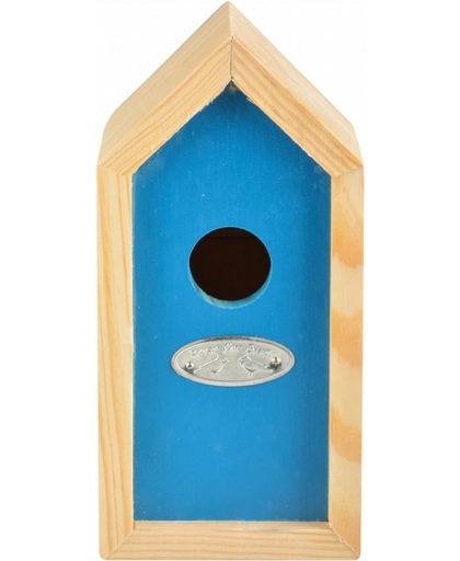 Blauw vogelhuisje 10 x 11 x 20 cm - vogel nestkastje