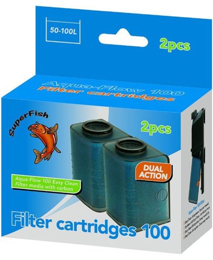 Superfish AquaFlow 100 - Filter Cardridges - 2 stuks