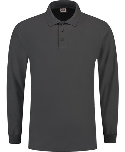 Tricorp Poloshirt lange mouw - Casual - 201009 - Donkergrijs - maat S