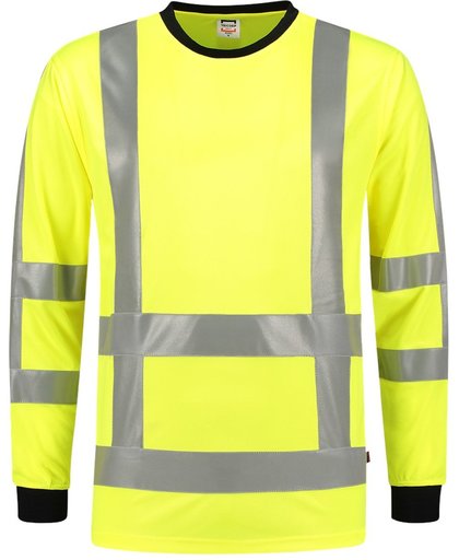 Tricorp t-shirt RWS Birdseye lange mouw - 103002 - fluor geel - maat XS