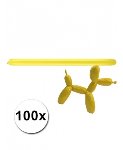 Gele modelleer ballonnen 100 stuks