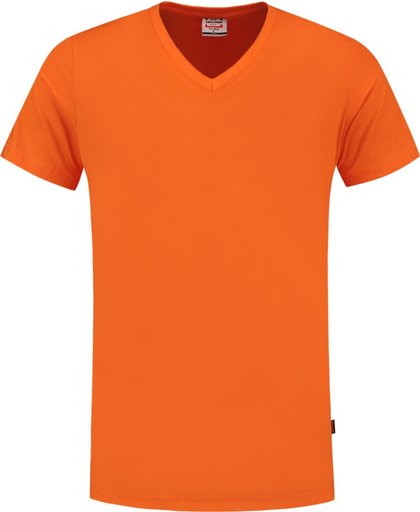 Tricorp T-shirt V-hals fitted - Casual - 101005 - Oranje - maat L