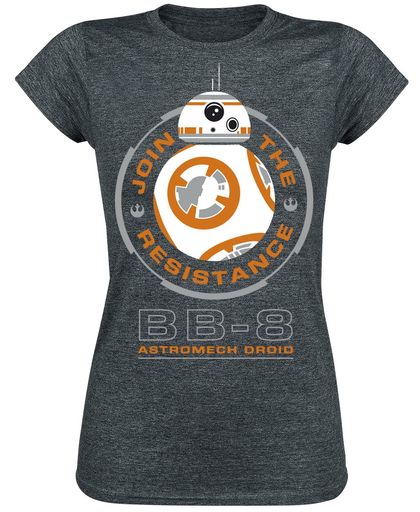 Star Wars Episode 7 - The Force Awakens - BB-8 Astromech Droid Girls shirt antraciet gemêleerd
