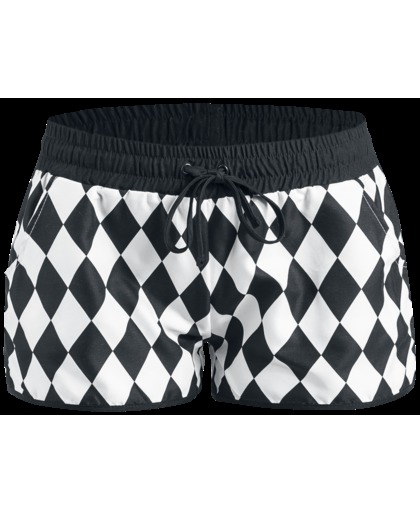 Pussy Deluxe Rhombus Shorts Girls hotpants zwart-wit