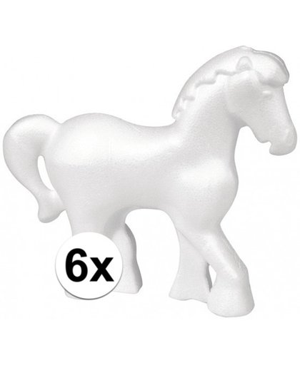 6x Piepschuim paarden 15 cm - Styropor vormen