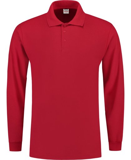 Tricorp Poloshirt lange mouw - Casual - 201009 - Rood - maat 7XL