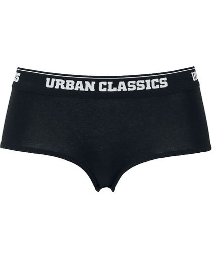 Urban Classics Ladies Logo Hipster 2-Pack Ondergoed set zwart