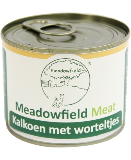 Meadowfield meat blik kalkoen / worteltjes hondenvoer 200 gr