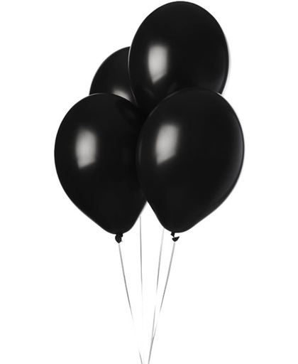 Metallic Ballonnen Zwart (10st)