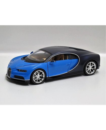Welly Bugatti Chiron - Blauw/Donkerblauw - Schaal 1:24