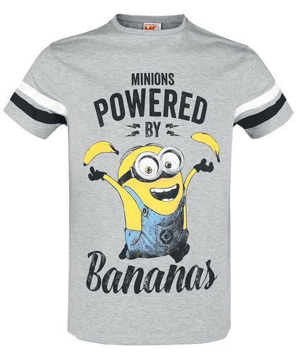 Minions Powered by Bananas T-shirt grijs gemêleerd