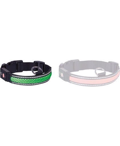 Nobby halsband verlicht verstelbaar en oplaadbaar groen 36-51 x 2,5 cm - 1 ST