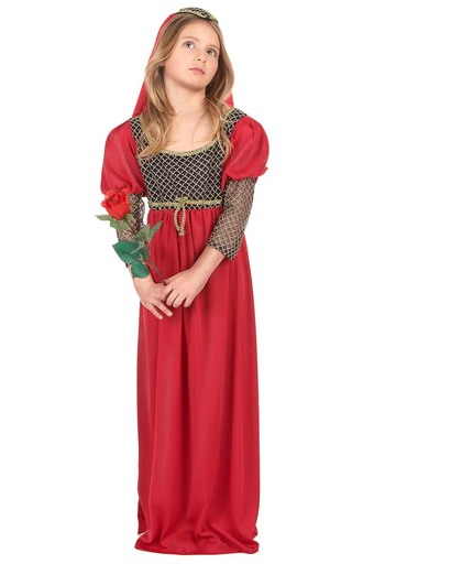 Rood Julia kostuum voor meisjes - Maat 122/128