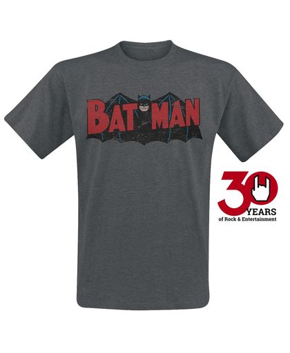 Batman Authentic Logo T-shirt donkergrijs gemêleerd