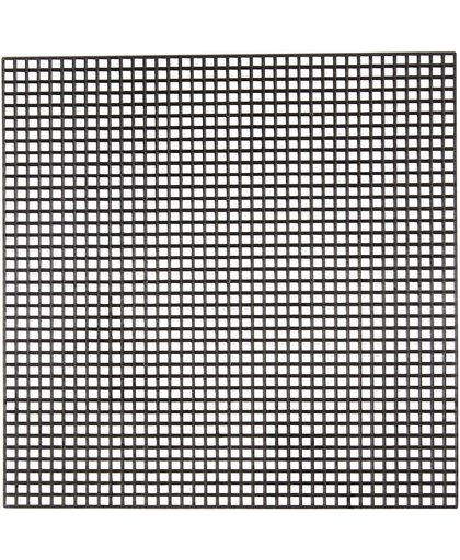 Plastic borduur stramien, afm 14x14 cm, zwart, 50 vellen