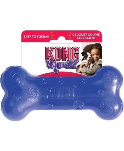 Kong Squeezz Bone Large - Piepend Speelgoed - 201 mm x 161 mm x 49 mm - Tiger