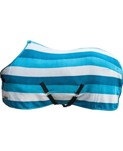 Zweetdeken - Colour stripes - met kruissingel petrol/ grijs/ azuurblau
