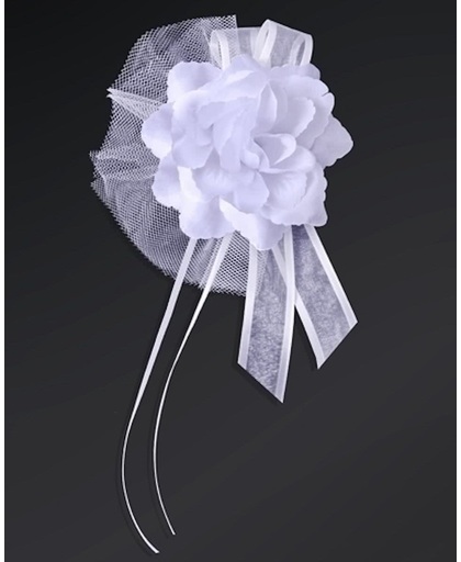 Bruiloft antenne linten wit 4x - Huwelijk autoversiering