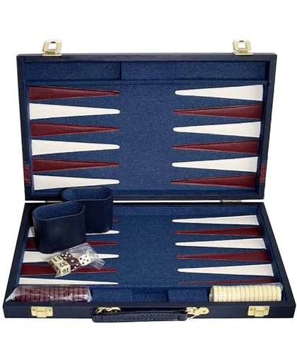 Hot sports Backgammon koffer blauw 38x24