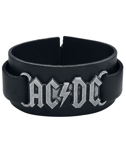 AC/DC Logo Lederen armband zwart