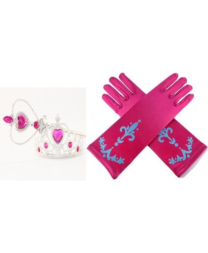 Anna Prinsessen accessoire set - kroon, staf handschoenen - verkleedjurk