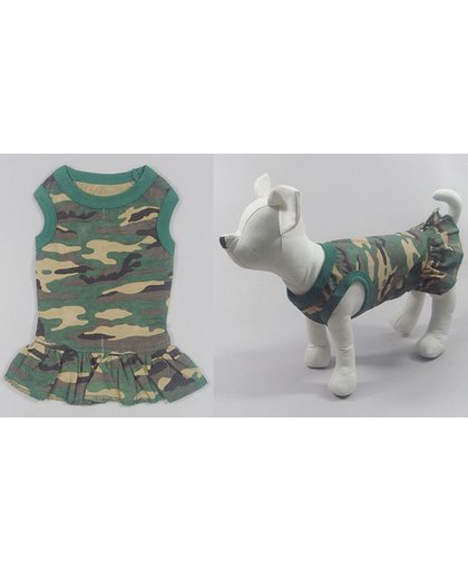Camouflage jurkje groen voor de hond - S (lengte rug 23 cm, omvang borst 34 cm, omvang nek 24 cm)