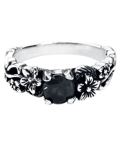 Black Flower Ring zwart