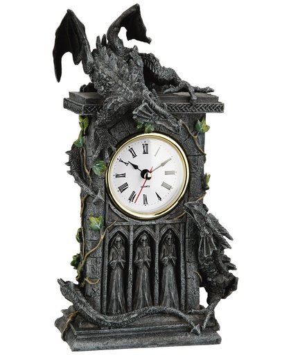 Nemesis Now Duelling Dragons Clock Klok grijs-groen