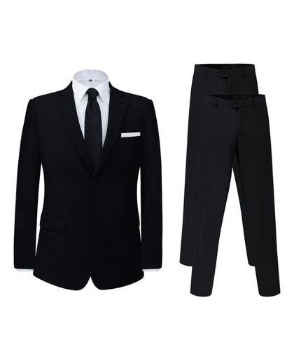 vidaXL Zakelijk pak met extra pantalon 2-delig zwart maat 52