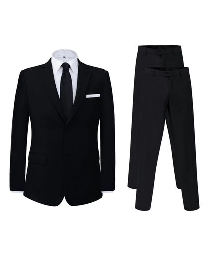 vidaXL Zakelijk pak met extra pantalon 2-delig zwart maat 54