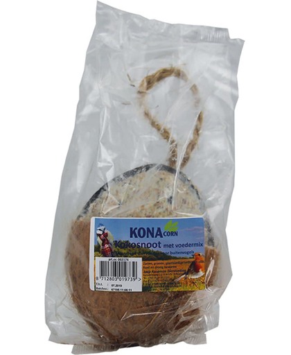 Konacorn buitenvogels - kokosnoot met voedermix - 5 stuks