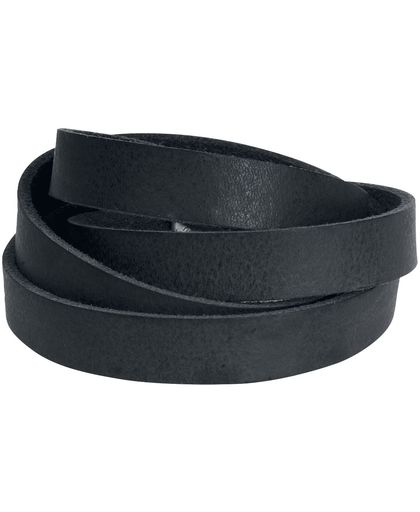 Wildcat Wrap Big Lederen armband zwart