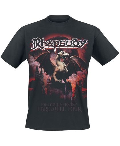 Rhapsody 20th Anniversary T-shirt zwart