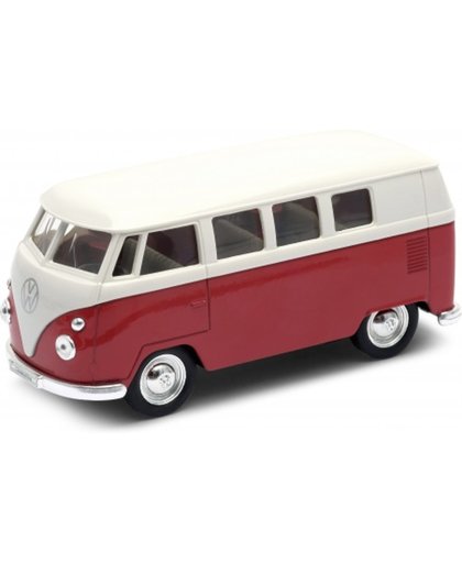 Volkswagen bus 1962 T1 Welly 49764 Rood in vensterdoos