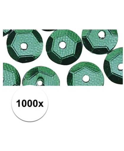 1000x Pailletten groen 6 mm