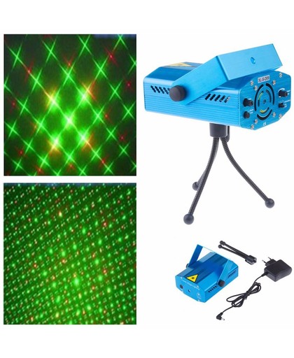 LED Lasershow -  Mini Stage Light - Discolamp Laser Op Geluid - Rood & Groen - voor Kerst, Verjaardagen, Feestjes