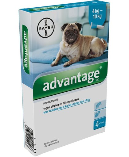 Advantage 100 Anti vlooienmiddel Hond - 4 pipetten